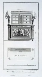 Conception pour une commode et un secrétaire, de 